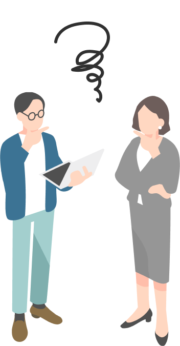 中小企業の課題を抱える担当者のイラスト